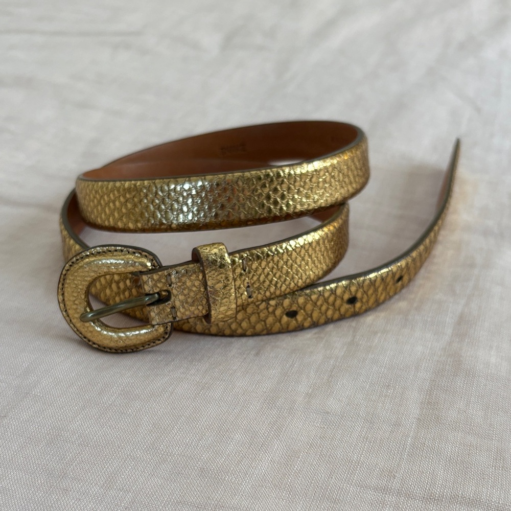 Ralph Lauren Brown Leather Belt with Embossed Logo